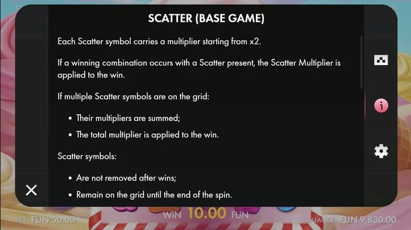 Sugar Wins - Scatter með margfaldara